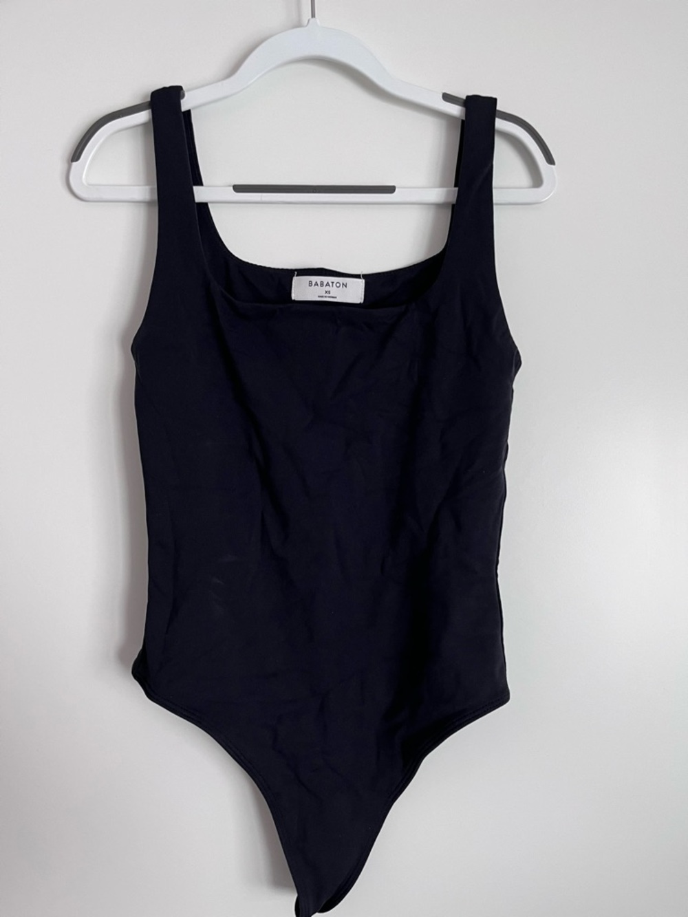 Babaton Black Square-Neck Stretch Bodysuit